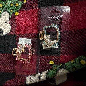 Hair Clips - Pink and Blue